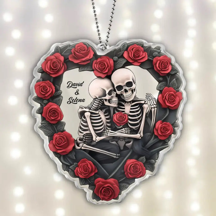 Custom Personalized Skull Couple Acrylic Ornament - Gift Idea For Christmas/ Halloween/ Couple/ Gift For Her/ Gift For Him