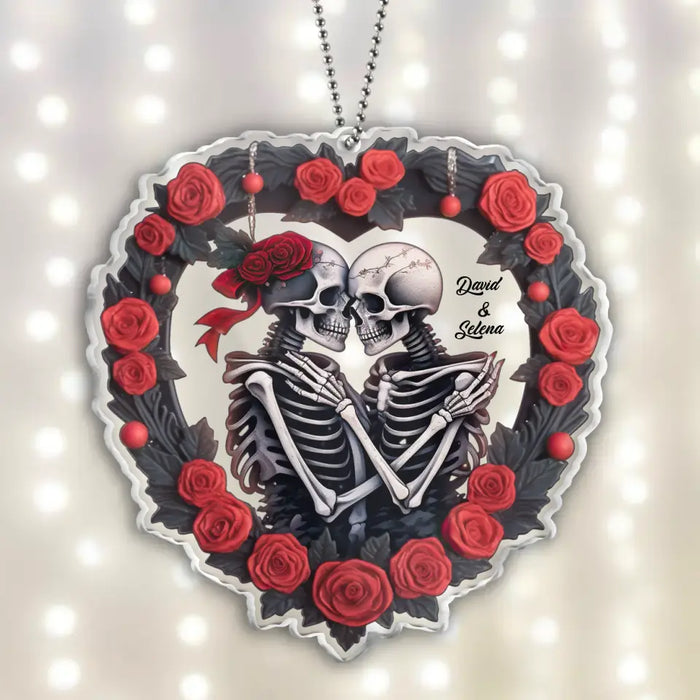 Custom Personalized Christmas Acrylic Ornament - Skull Couple - Gift Idea For Halloween/ Couple/ Gift For Her/ Gift For Him