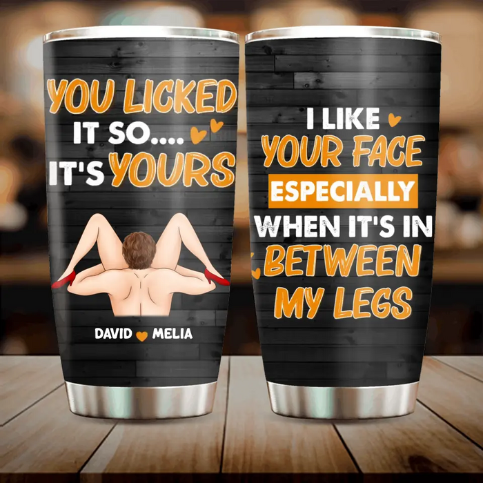 Personalized Couple Tumbler 20oz - You Licked It So ... It's Yours - Gift Idea For Couple/ For Husband/ For Him/ Anniversary