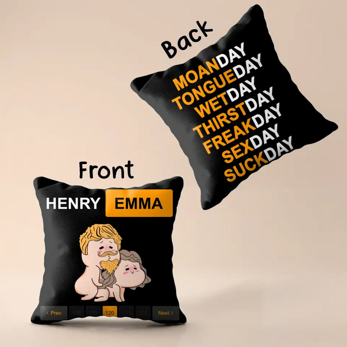 Custom Personalized Couple Pillow Cover - Best Gift Ideas For Husband/ Wife/ Birthday/ Anniversary - Wetday Thirstday Freakday