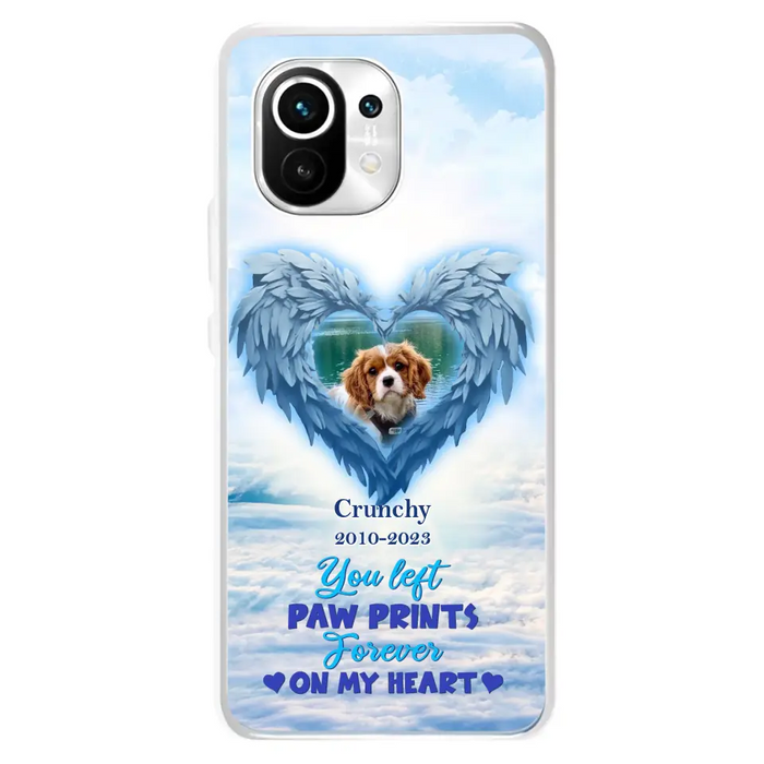 Custom Personalized Memorial Photo Phone Case - Memorial Gift Idea for Pet Owners - You Left Paw Prints Forever On My Heart - Case for Xiaomi/Huawei/Oppo