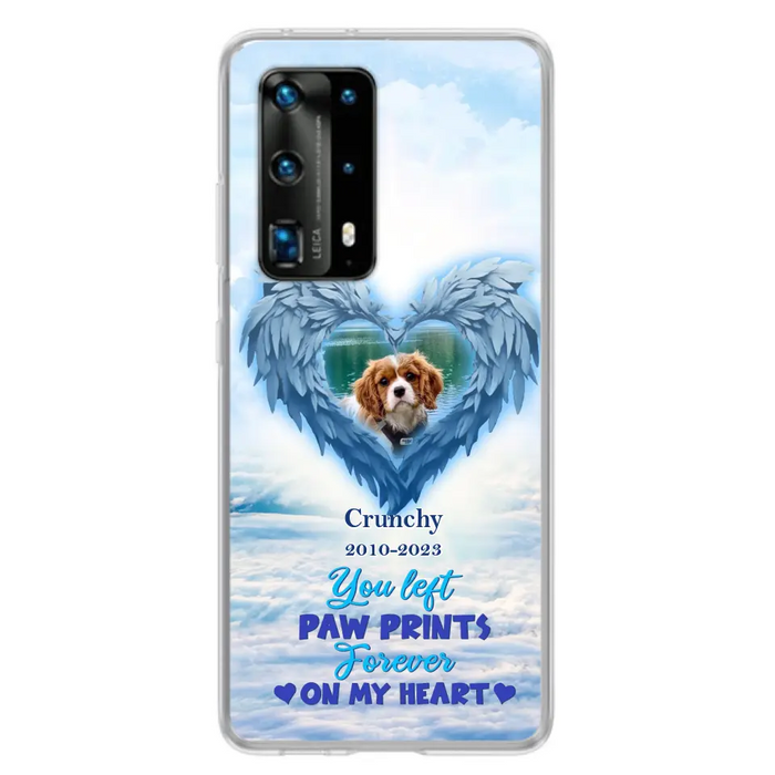 Custom Personalized Memorial Photo Phone Case - Memorial Gift Idea for Pet Owners - You Left Paw Prints Forever On My Heart - Case for Xiaomi/Huawei/Oppo