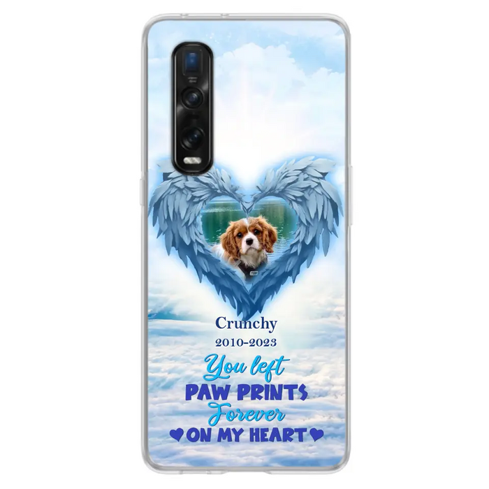 Custom Personalized Memorial Photo Phone Case - Memorial Gift Idea for Pet Owners - You Left Paw Prints Forever On My Heart - Case for Xiaomi/Huawei/Oppo