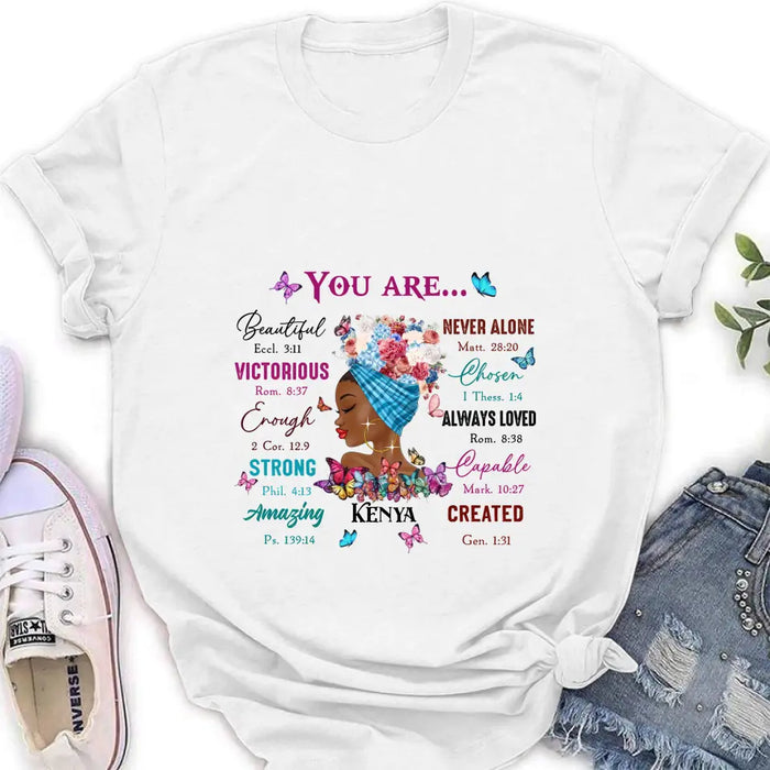 Custom Personalized African American Girl Shirt/Hoodie - Gift Idea For Birthday/Friends - You Are Beautiful, Victorious