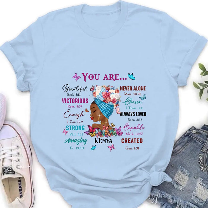 Custom Personalized African American Girl Shirt/Hoodie - Gift Idea For Birthday/Friends - You Are Beautiful, Victorious