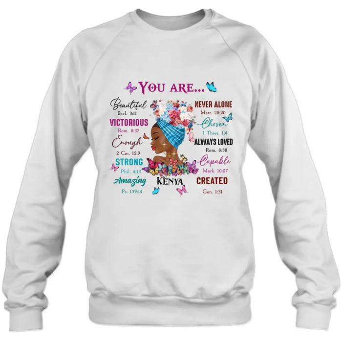 Custom Personalized African American Girl Shirt/Hoodie - Gift Idea For Birthday/Friends - You Are Beautiful, Victorious