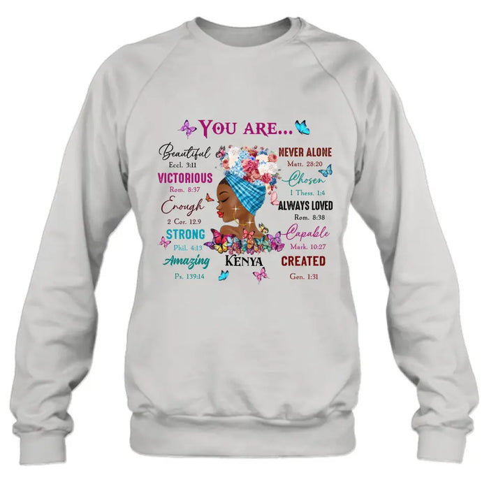 Custom Personalized African American Girl Shirt/Hoodie - Gift Idea For Birthday/Friends - You Are Beautiful, Victorious