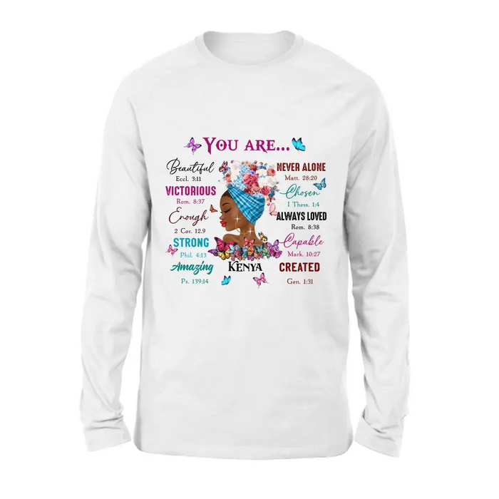 Custom Personalized African American Girl Shirt/Hoodie - Gift Idea For Birthday/Friends - You Are Beautiful, Victorious