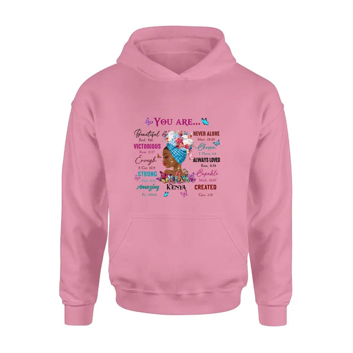 Custom Personalized African American Girl Shirt/Hoodie - Gift Idea For Birthday/Friends - You Are Beautiful, Victorious