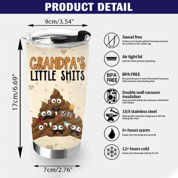 Personalized Grandpa Tumbler - Up to 6 Kids - Gift Idea For Grandpa from Grandkids - Welcome To Our Shitshow