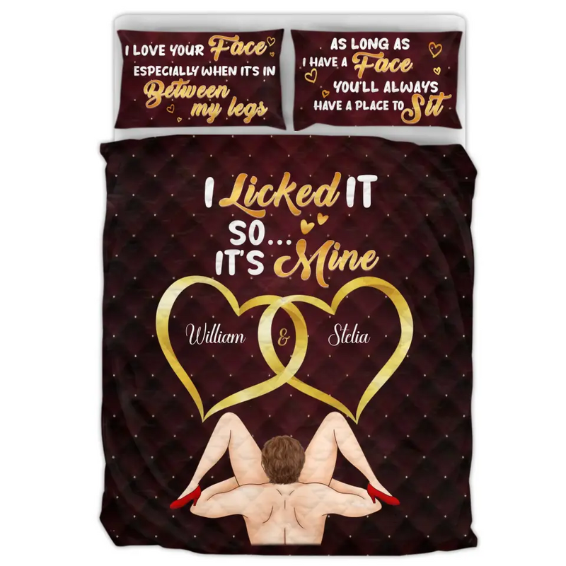 Personalized Couple Quilt Bed Sets - Gift Idea For Him/Her - I Love Your Face Especially When It's In Between My Legs