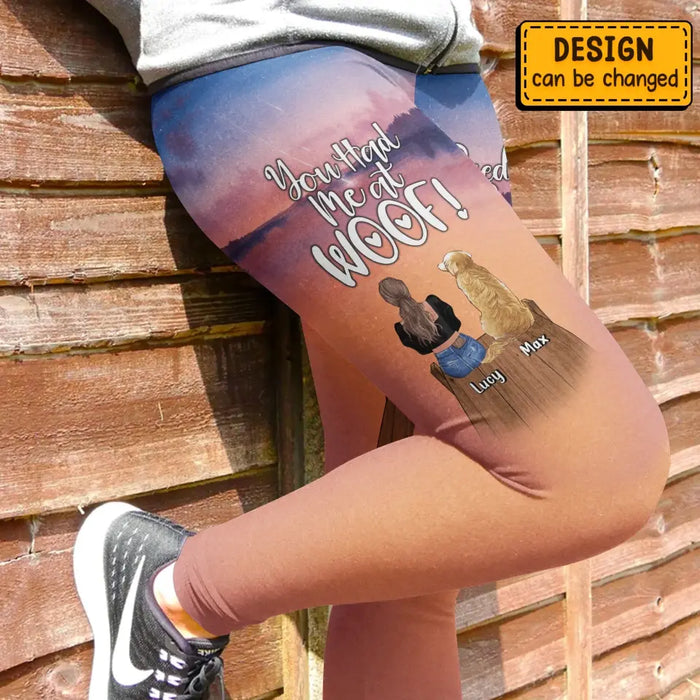 Personalized Dog Mom AOP Women's High Waist Leggings - Up to 6 Dogs - Gift Idea for Dog Lovers - Rockin' The Dog Mom Life