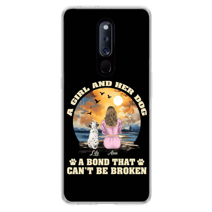 Custom Personalized Dog Mom Phone Case - Upto 4 Dogs - Gift Idea for Dog Owners - Case For Xiaomi/ Oppo/ Huawei - A Girl And Her Dog A Bond That Can't Be Broken