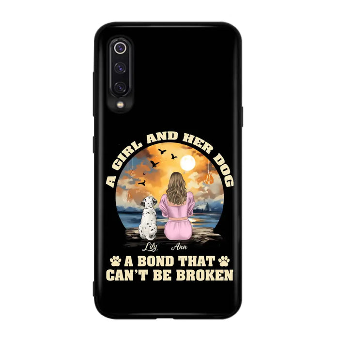 Custom Personalized Dog Mom Phone Case - Upto 4 Dogs - Gift Idea for Dog Owners - Case For Xiaomi/ Oppo/ Huawei - A Girl And Her Dog A Bond That Can't Be Broken