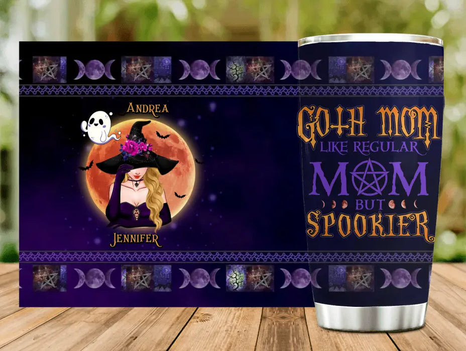 Custom Personalized Goth Mom Tumbler - Upto 5 Children - Halloween Gift Idea for Mom - Goth Mom Like Regular Mom But Spookier