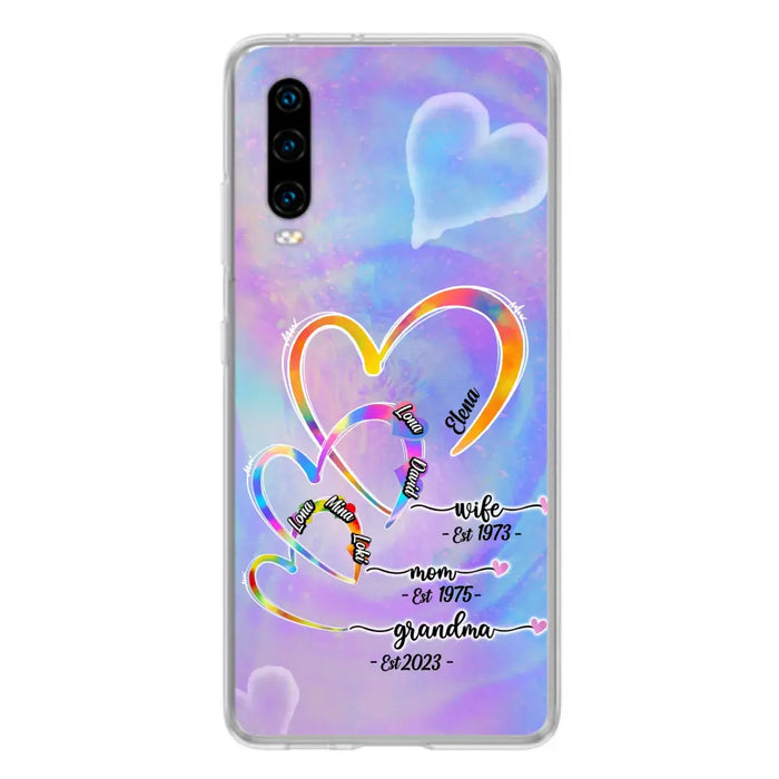 Personalized Mom Phone Case - Gift Idea For Mom/Grandma - Upto 4 Children/5 Grandchildren - Cases For Oppo/Xiaomi/Huawei