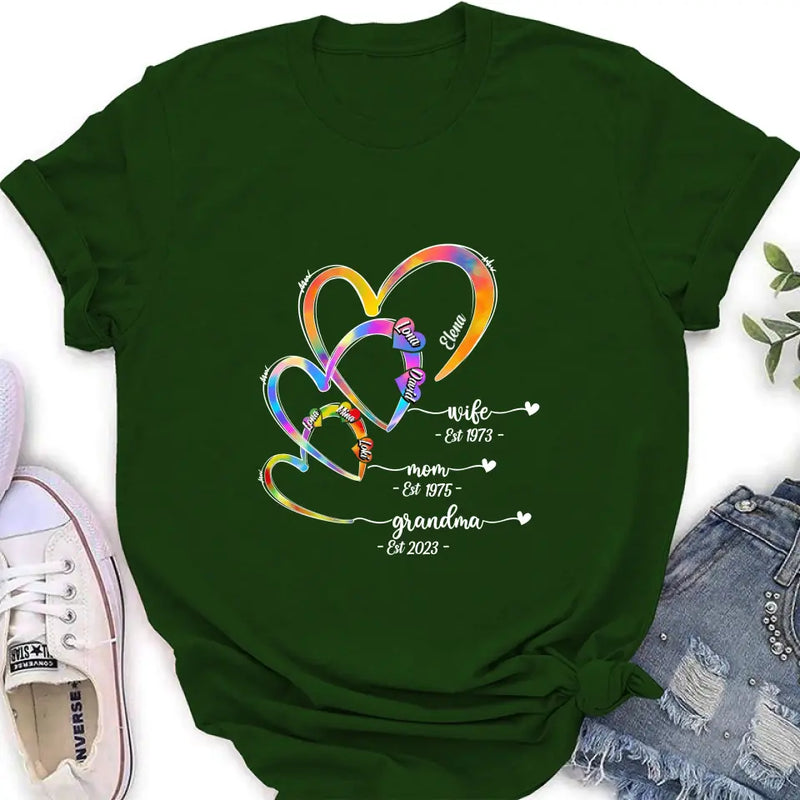 Personalized Mom Shirt/Hoodie - Gift Idea For Mom/Grandma - Up to 4 Children/5 Grandchildren