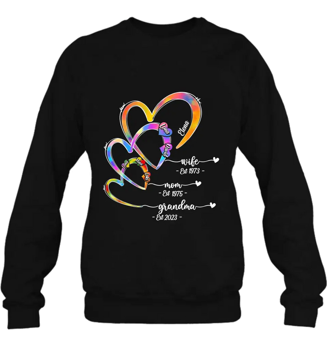 Personalized Mom Shirt/Hoodie - Gift Idea For Mom/Grandma - Upto 4 Children/5 Grandchildren