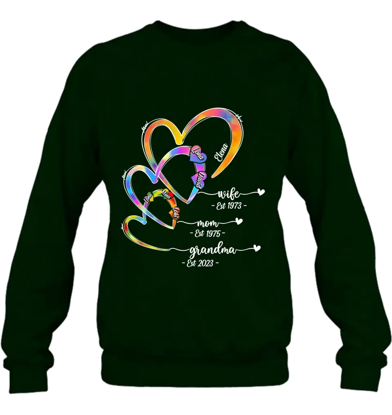 Personalized Mom Shirt/Hoodie - Gift Idea For Mom/Grandma - Up to 4 Children/5 Grandchildren