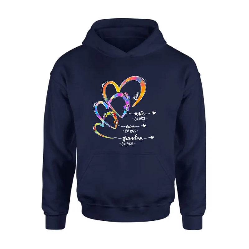Personalized Mom Shirt/Hoodie - Gift Idea For Mom/Grandma - Up to 4 Children/5 Grandchildren