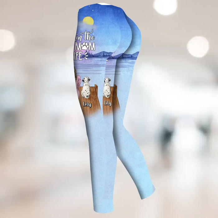 Personalized Dog Mom AOP Women's High Waist Leggings - Up to 6 Dogs - Gift Idea for Dog Lovers - Rockin' The Dog Mom Life