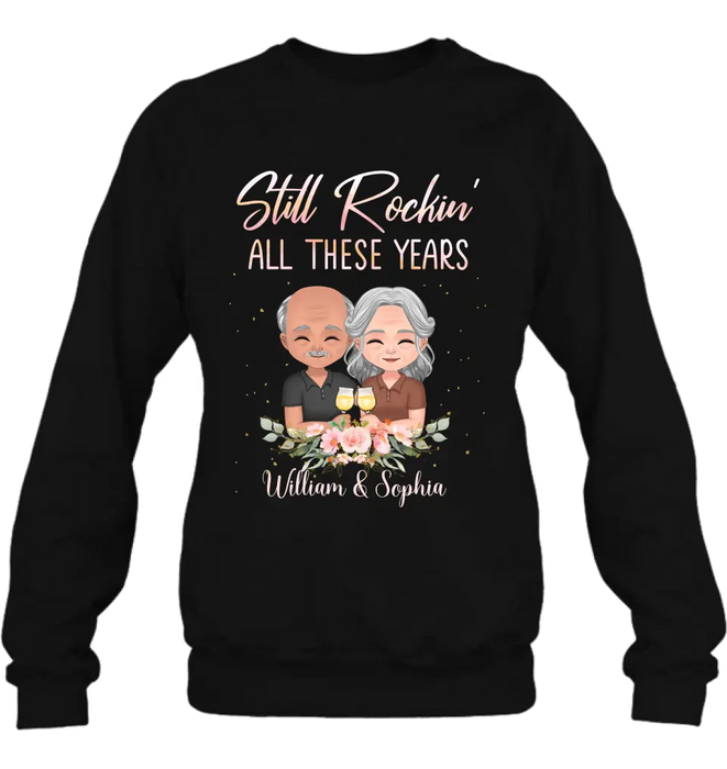 Custom Personalized Couple Shirt/Hoodie - Gift Idea For Couple/Wedding Anniversary - Still Rockin' All These Years