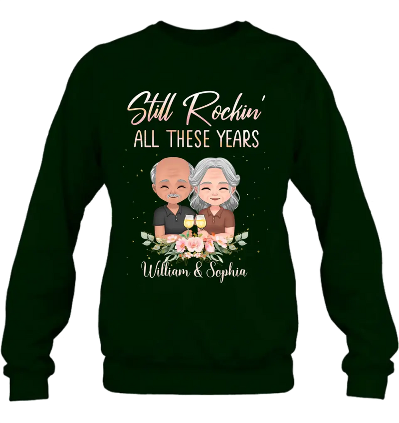 Personalized Couple Shirt/Hoodie - Gift Idea For Couple/Wedding Anniversary - Still Rockin' All These Years