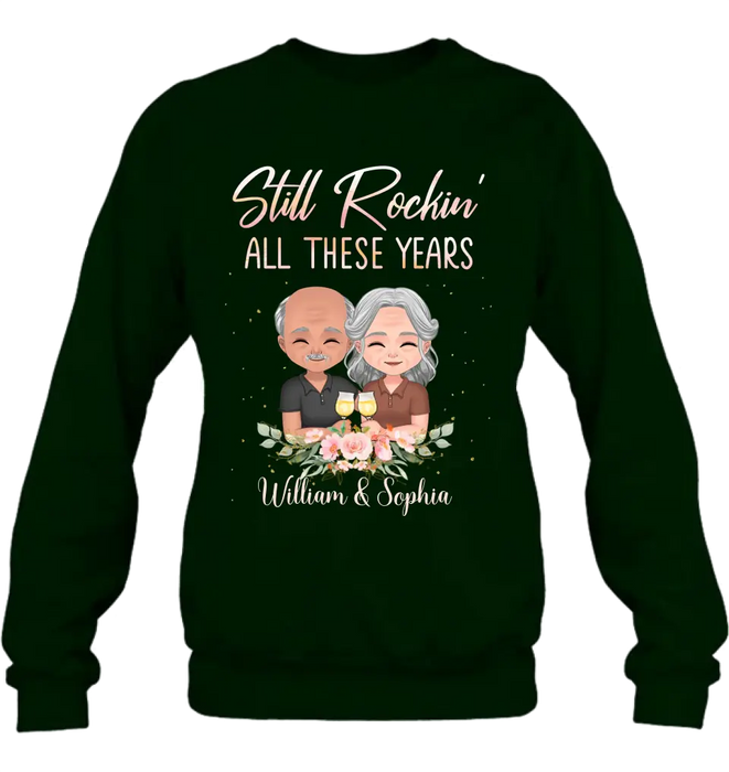 Custom Personalized Couple Shirt/Hoodie - Gift Idea For Couple/Wedding Anniversary - Still Rockin' All These Years