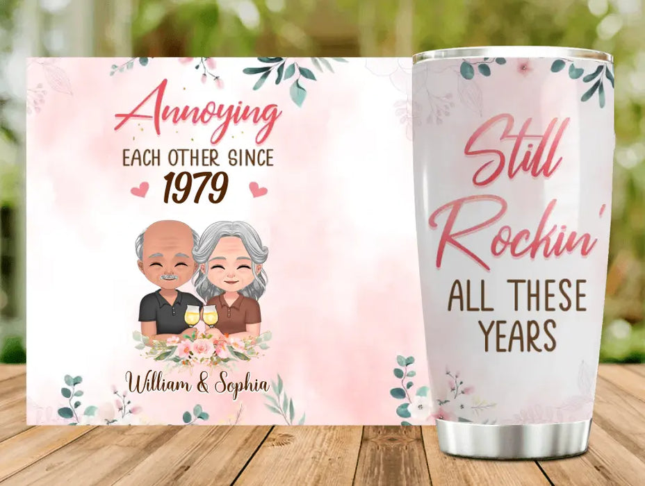 Custom Personalized Couple Tumbler - Gift Idea For Couple/Wedding Anniversary - Still Rockin' All These Years