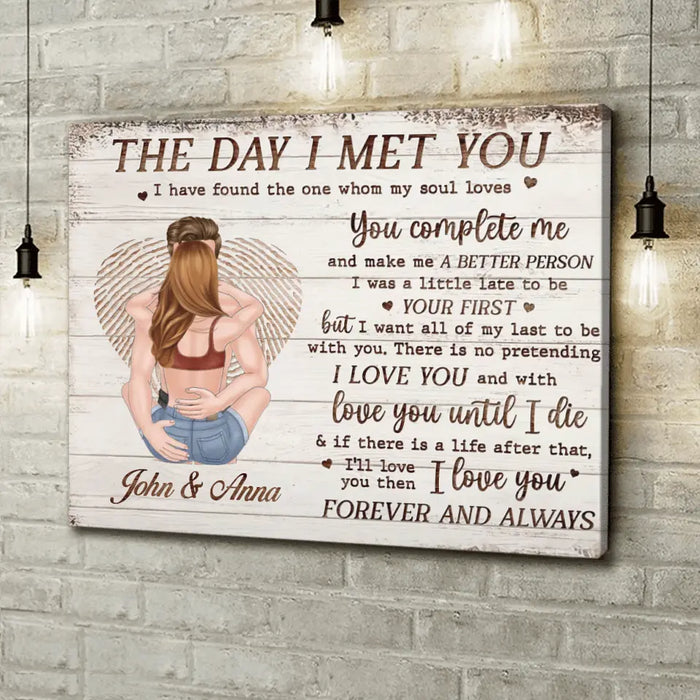 Custom Personalized Couple Horizontal Canvas - Gift Idea For Couple/Valentines Day - The Day I Met You I Have Found The One Whom My Soul Loves