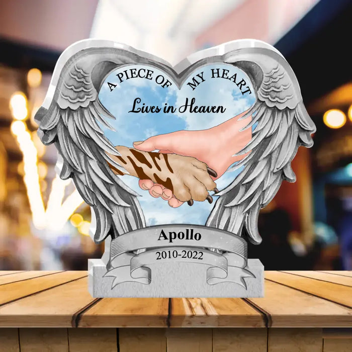 Custom Personalized Memorial Acrylic Plaque - Memorial Gift for Dog Owners - A Piece Of My Heart Lives In Heaven