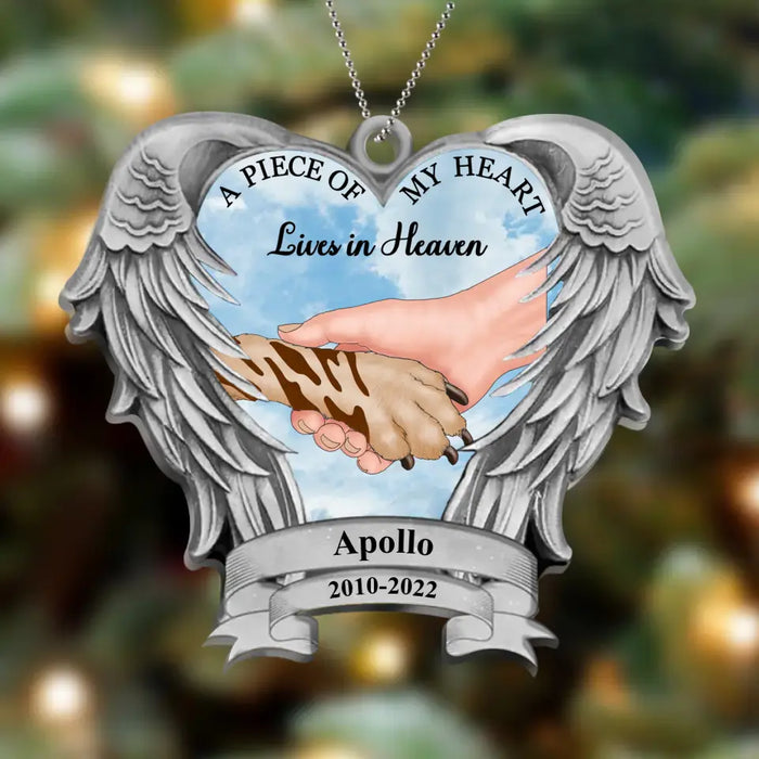 Custom Personalized Memorial Dog Acrylic Ornament - Memorial Gift for Dog Owners - A Piece Of My Heart Lives In Heaven