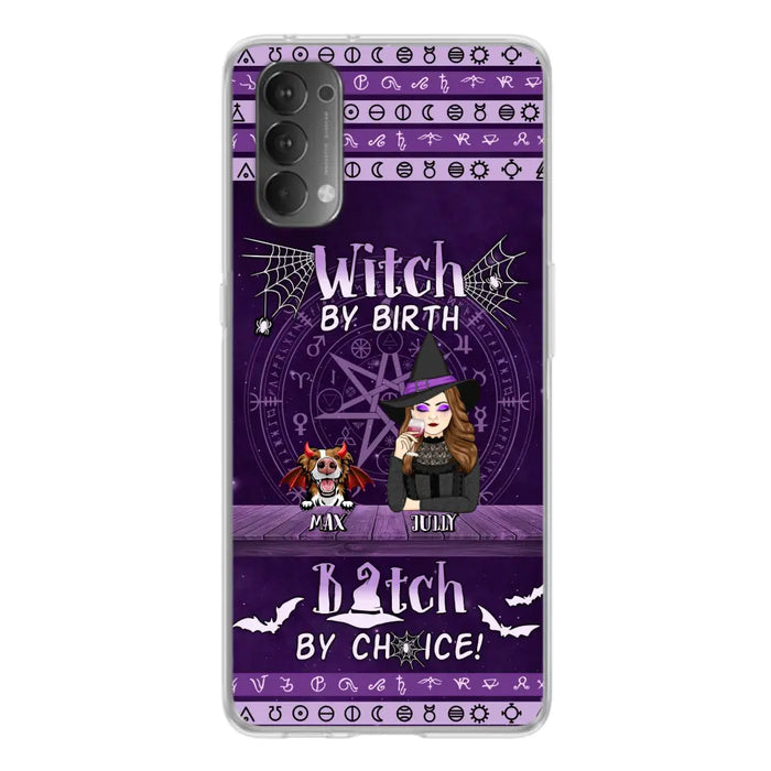 Custom Personalized Witch Phone Case - Halloween Gift Idea for Witch Lovers/Pet Lovers - Upto 3 Dogs/Cats - Witch By Birth Bitch By Choice - Case For Xiaomi/ Oppo/ Huawei