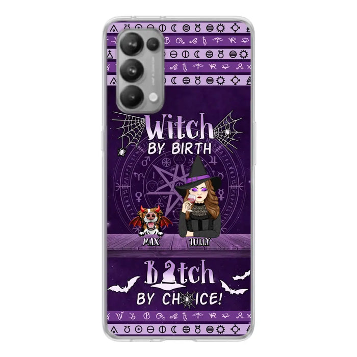 Custom Personalized Witch Phone Case - Halloween Gift Idea for Witch Lovers/Pet Lovers - Upto 3 Dogs/Cats - Witch By Birth Bitch By Choice - Case For Xiaomi/ Oppo/ Huawei