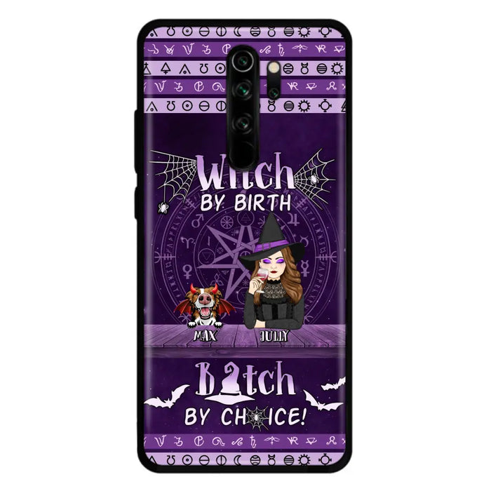 Custom Personalized Witch Phone Case - Halloween Gift Idea for Witch Lovers/Pet Lovers - Upto 3 Dogs/Cats - Witch By Birth Bitch By Choice - Case For Xiaomi/ Oppo/ Huawei