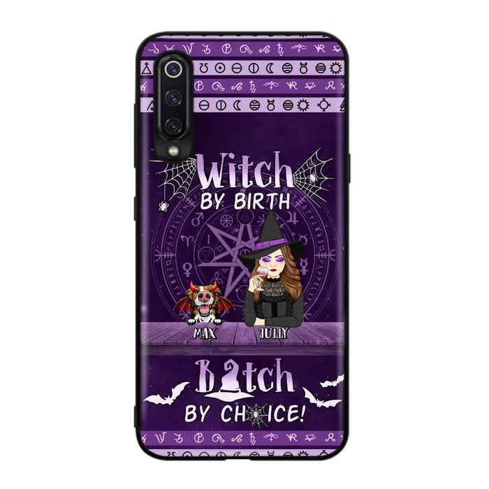 Custom Personalized Witch Phone Case - Halloween Gift Idea for Witch Lovers/Pet Lovers - Upto 3 Dogs/Cats - Witch By Birth Bitch By Choice - Case For Xiaomi/ Oppo/ Huawei