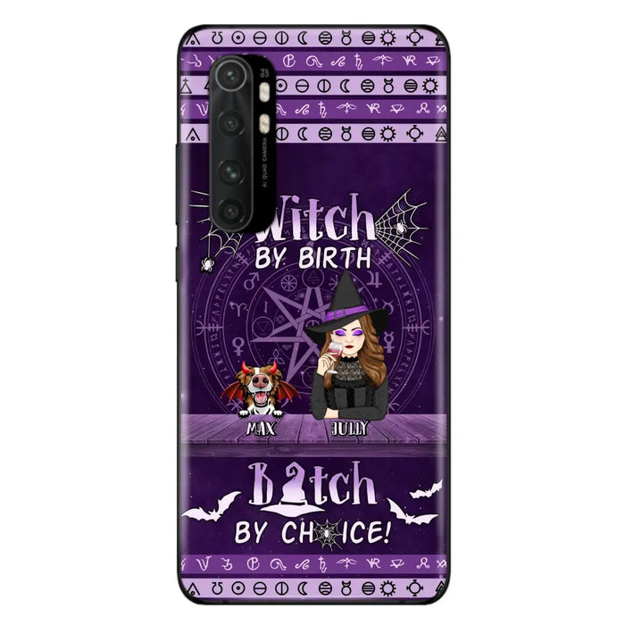 Custom Personalized Witch Phone Case - Halloween Gift Idea for Witch Lovers/Pet Lovers - Upto 3 Dogs/Cats - Witch By Birth Bitch By Choice - Case For Xiaomi/ Oppo/ Huawei