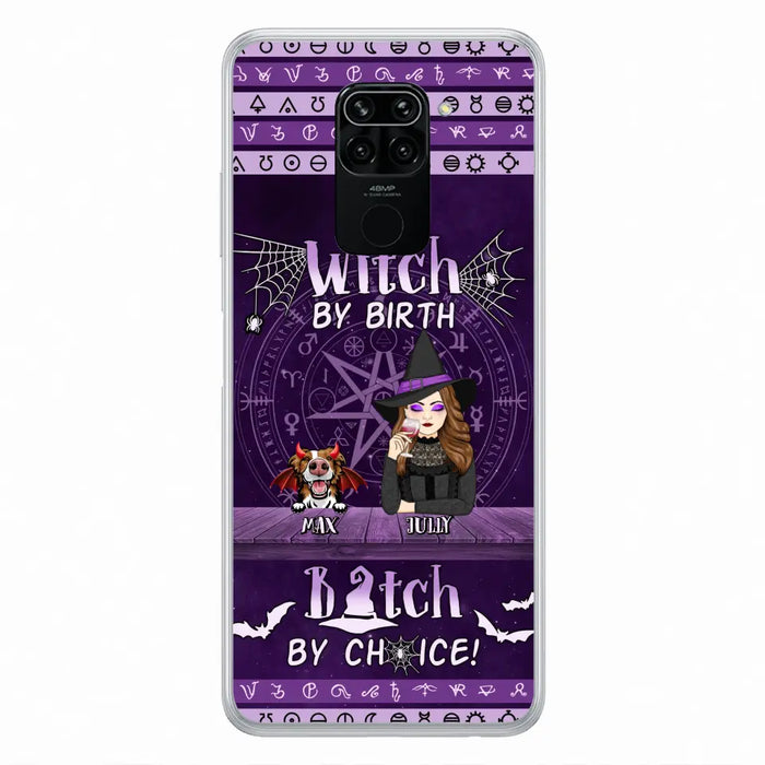 Custom Personalized Witch Phone Case - Halloween Gift Idea for Witch Lovers/Pet Lovers - Upto 3 Dogs/Cats - Witch By Birth Bitch By Choice - Case For Xiaomi/ Oppo/ Huawei