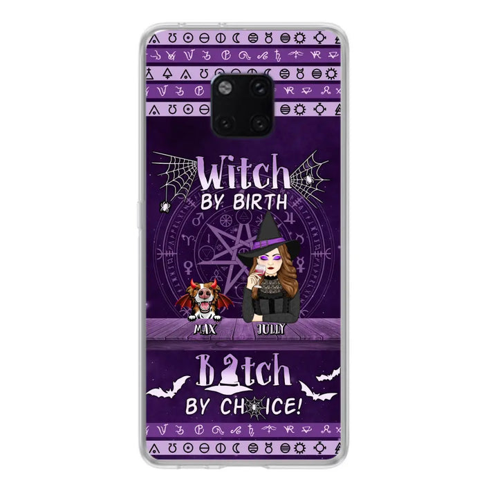 Custom Personalized Witch Phone Case - Halloween Gift Idea for Witch Lovers/Pet Lovers - Upto 3 Dogs/Cats - Witch By Birth Bitch By Choice - Case For Xiaomi/ Oppo/ Huawei