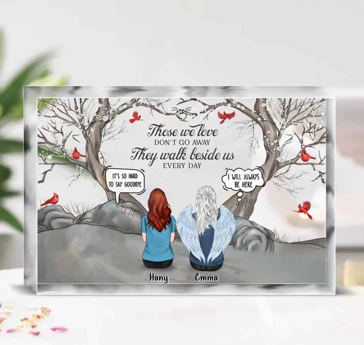 Custom Personalized Memorial Acrylic Plaque - Upto 6 People - Memorial Gift Idea for Family - Those We Love Don't Go Away They Walk Beside Us Every Day