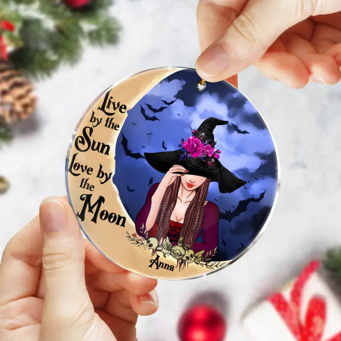 Custom Personalized Witch Circle Wooden/ Acrylic Ornament - Halloween Gift Idea - Witch By Nature Bitch By Choice