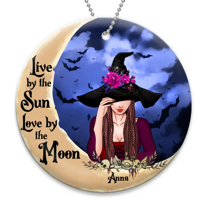 Custom Personalized Witch Circle Wooden/ Acrylic Ornament - Halloween Gift Idea - Witch By Nature Bitch By Choice