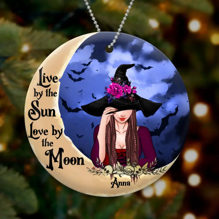 Custom Personalized Witch Circle Wooden/ Acrylic Ornament - Halloween Gift Idea - Witch By Nature Bitch By Choice