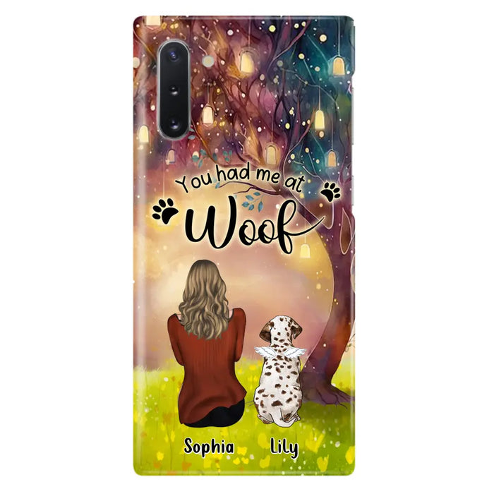 Custom Personalized Memorial Dog Mom Phone Case - Upto 3 Dogs - Memorial Gift Idea for Dog Lovers - You Had Me At Woof