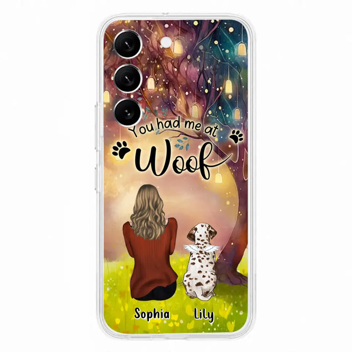 Custom Personalized Memorial Dog Mom Phone Case - Upto 3 Dogs - Memorial Gift Idea for Dog Lovers - You Had Me At Woof