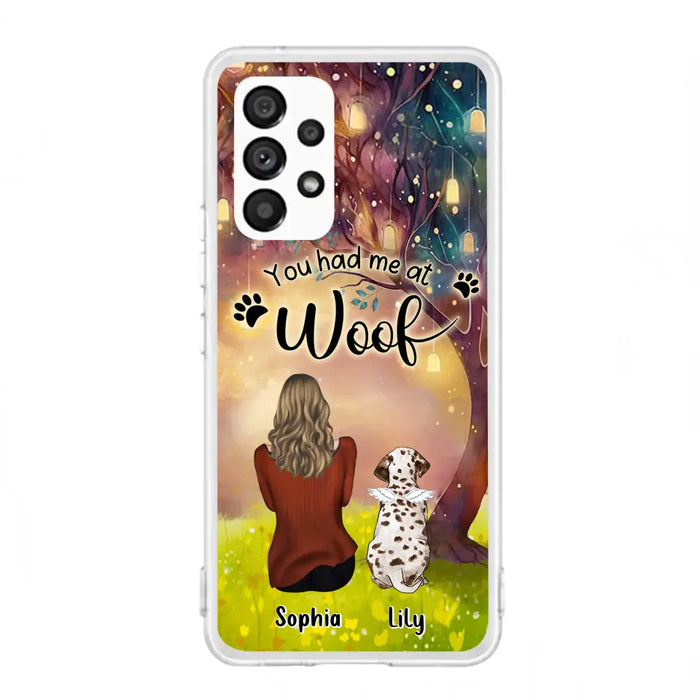 Custom Personalized Memorial Dog Mom Phone Case - Upto 3 Dogs - Memorial Gift Idea for Dog Lovers - You Had Me At Woof