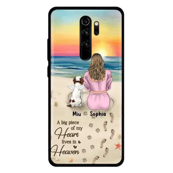 Custom Personalized Memorial Dog Mom Phone Case - Upto 3 Dogs - Memorial Gift Idea for Dog Owners - A Big Piece Of My Heart Lives In Heaven - Case for Oppo/Xiaomi/Huawei