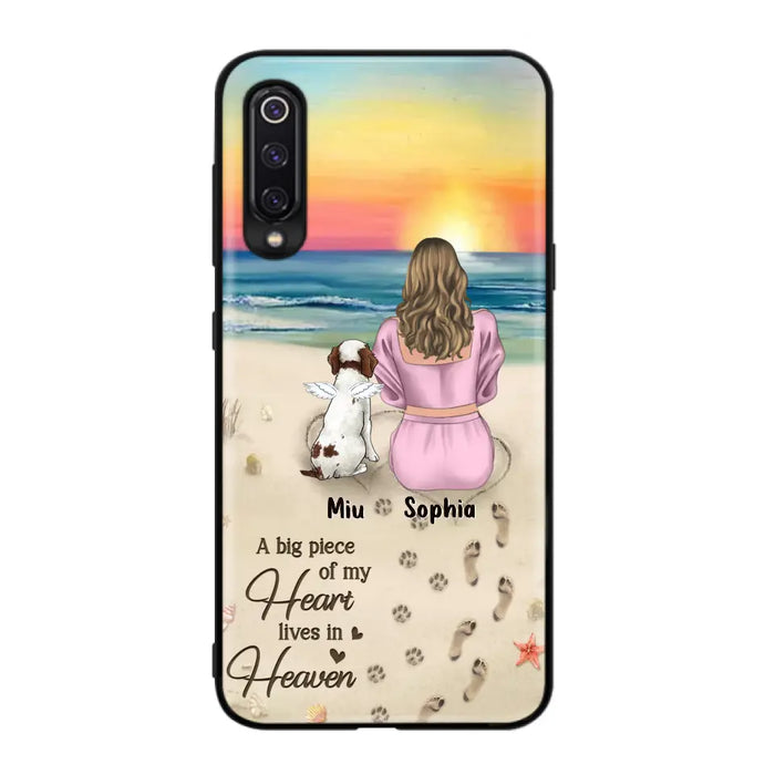 Custom Personalized Memorial Dog Mom Phone Case - Upto 3 Dogs - Memorial Gift Idea for Dog Owners - A Big Piece Of My Heart Lives In Heaven - Case for Oppo/Xiaomi/Huawei