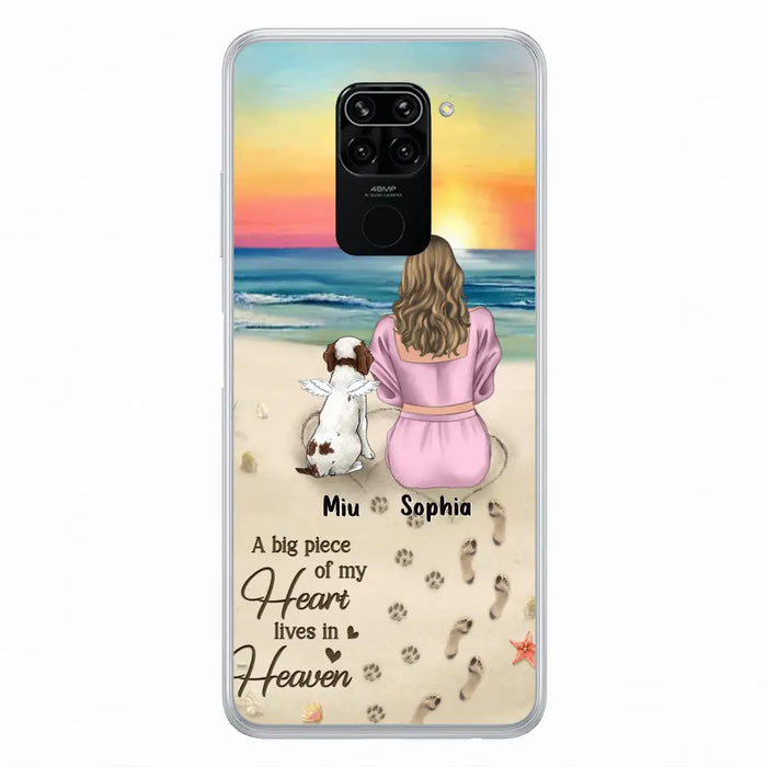 Custom Personalized Memorial Dog Mom Phone Case - Upto 3 Dogs - Memorial Gift Idea for Dog Owners - A Big Piece Of My Heart Lives In Heaven - Case for Oppo/Xiaomi/Huawei