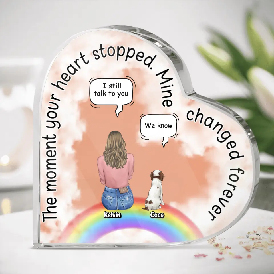 Personalized Memorial Pet Crystal Heart - Adult/Couple/Family With Up to 4 Pets - Gift Idea For Couple/Dog/Cat Lover - If Love Could Have Saved You You Would Have Lived Forever